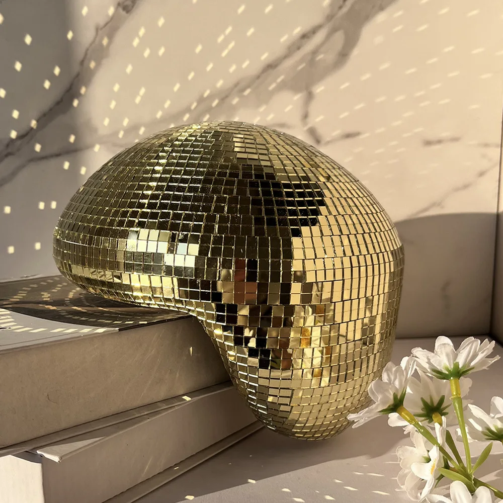 

Mirror Disco Ball Reflection Glass Ball Indoor Home Party Decoration Funny Disco Table Ornament Holiday Birthday Halloween Gift