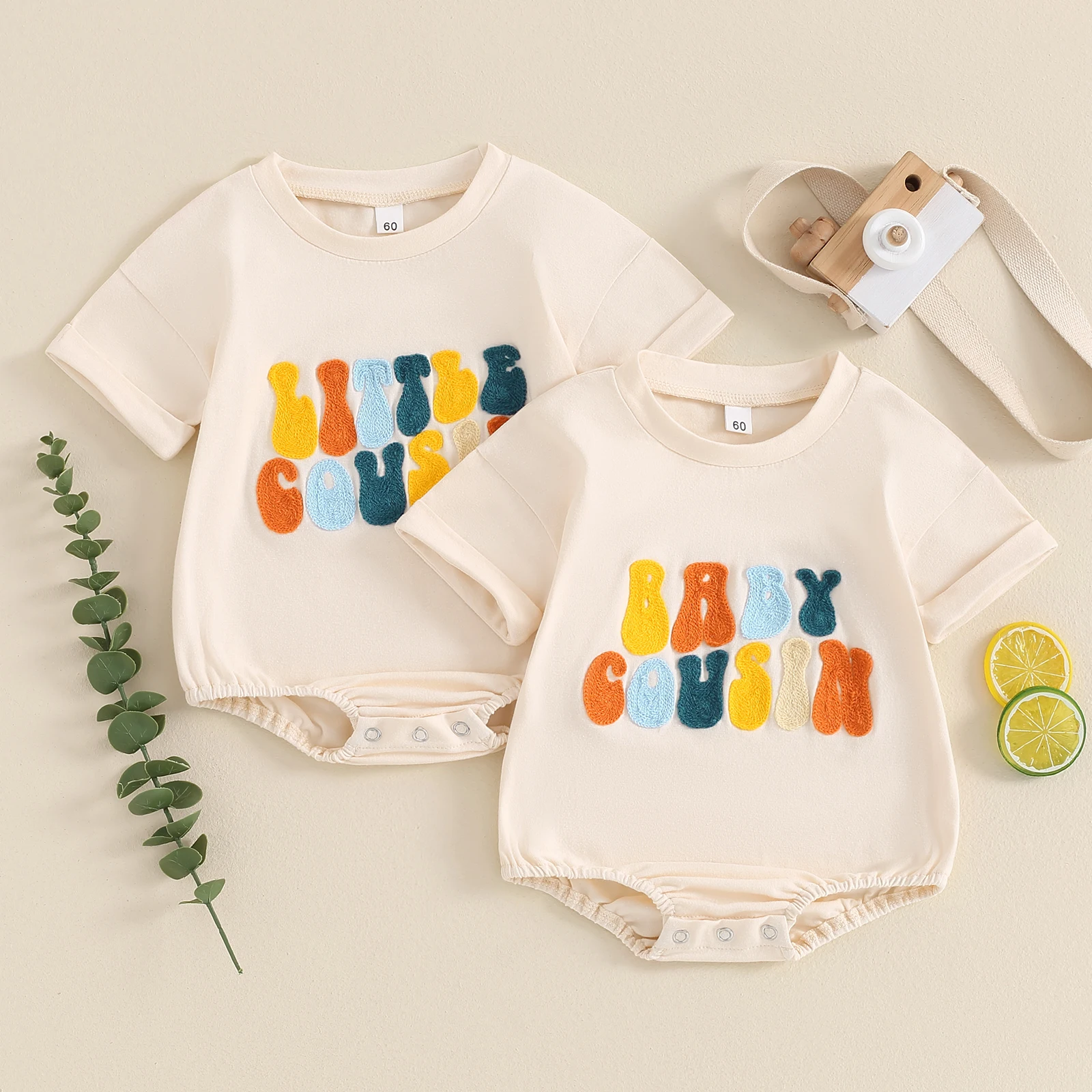 

Baby Girls Boys Summer Cacaul T shirt Romper Bubble Short Sleeve Crew Neck Letter Embroidery Rompers Baby Jumpsuits Sunsuits