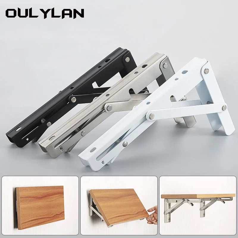 

Oulylan 8/10/12/14/16Inch Adjustable Wall Mounted Triangle Folding Angle Bench Table Shelf Bracket Heavy Support Hardware