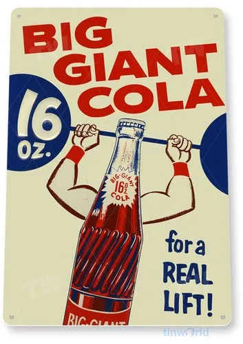 TIN SIGN Big Giant Cola Metal Décor Wall Art Retro Soda Cola Store Shop A798