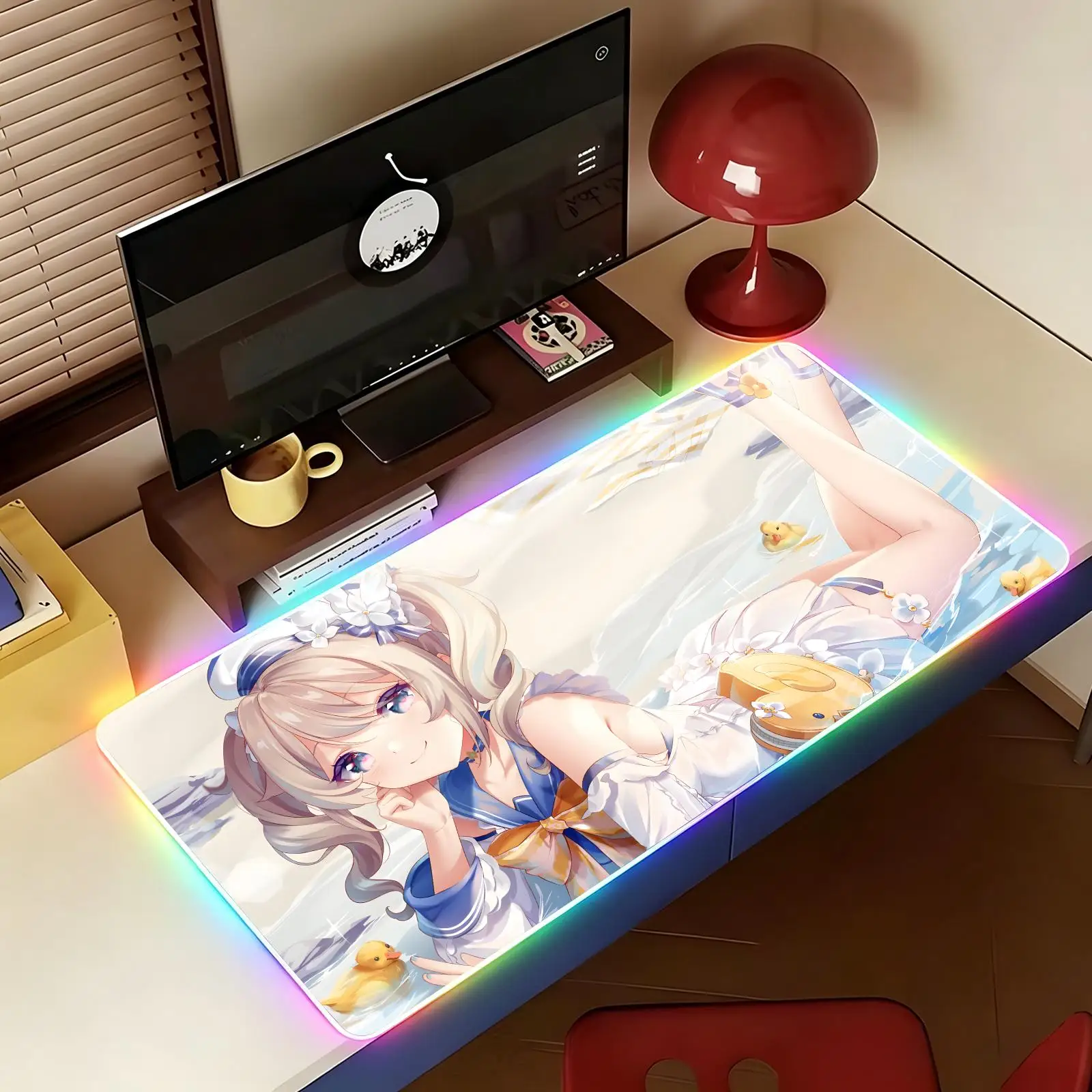 genshin impact Barbara XXL RGB Gaming Mouse Pad Large Gaming Mousepad Keyboard Gamer Mouse Pad Laptop Desk Mat RGBMouse Mats