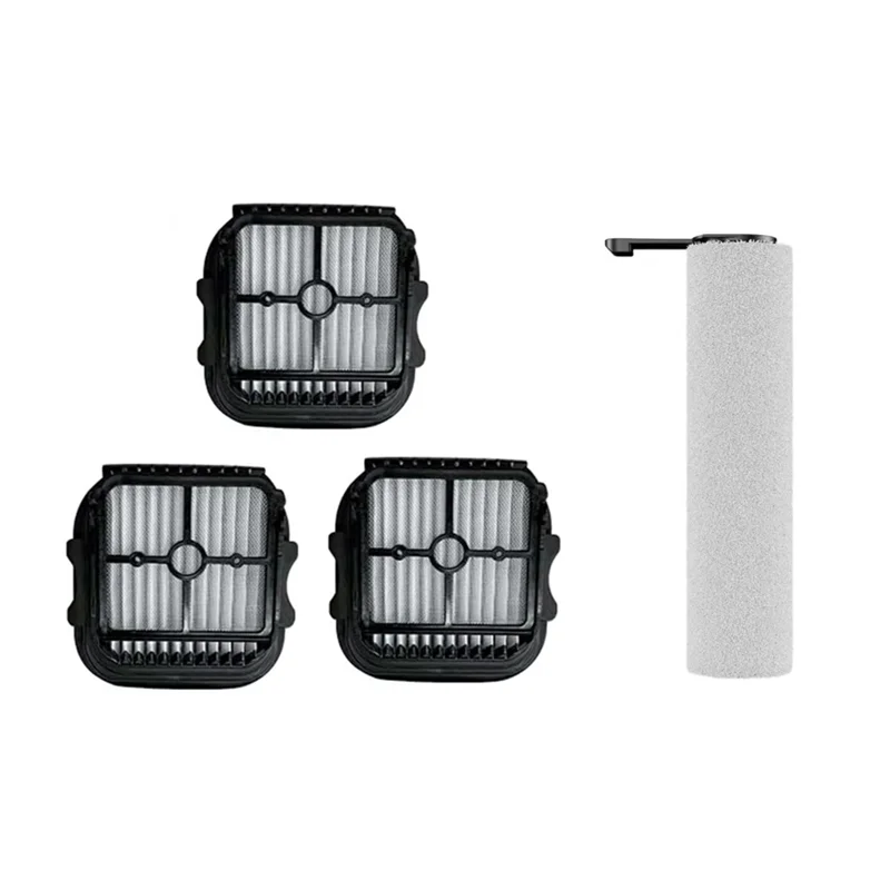 A01V-مجموعة فرشاة وفلتر بديلة (4 قطع) للمكنسة الكهربائية الرطبة والجافة اللاسلكية JONR ED12 Pro Max