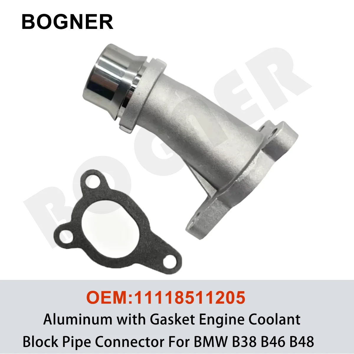11118511205 Aluminum with Gasket Engine Coolant Block Pipe Connector For BMW B38 B46 B48