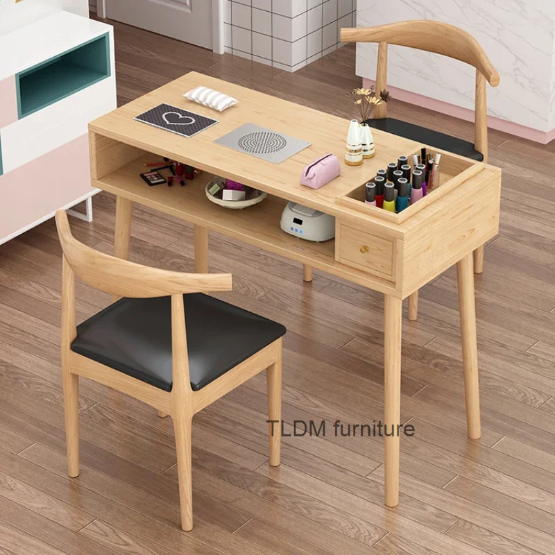 

Wooden Japanese Nail Table Simple Design Salon Exquisite Nail Table Nordic Reception Mesa De Manicure Salon Furniture HD50ZJ