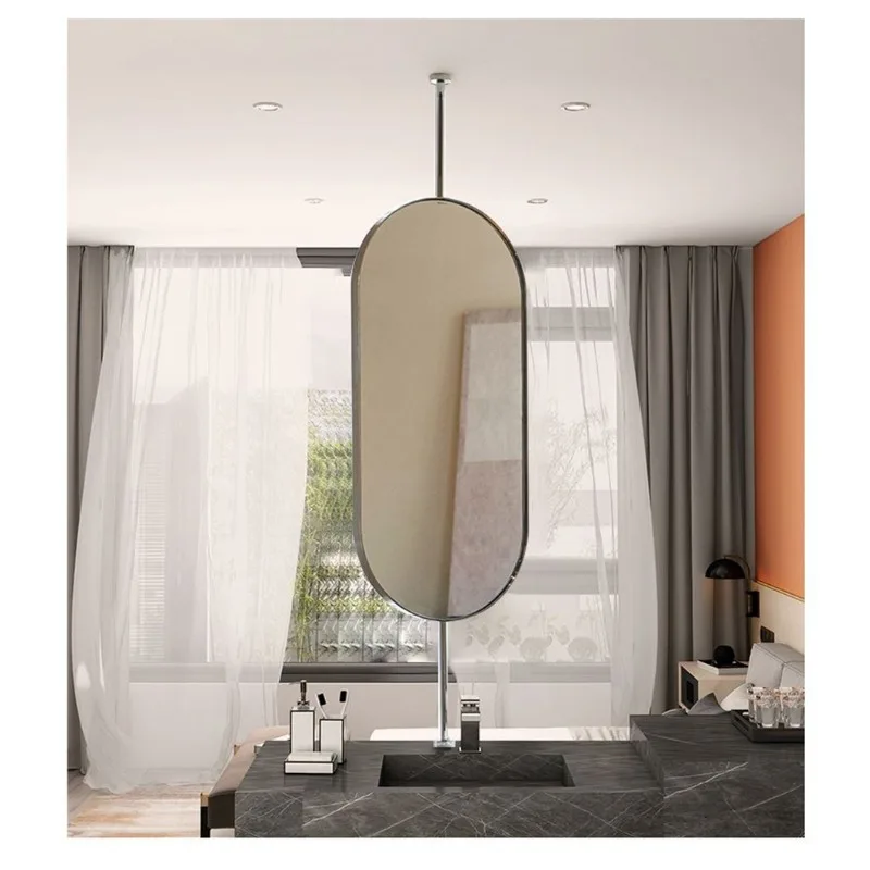 Modern Minimalist Luxury Oval Hanging LED Makeup Mirror Light Bathroom Vanity Home Decor Novelty New Indoor Glass Energy