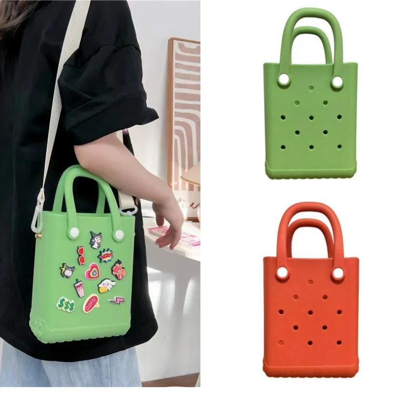 

Bogg Bag Tote Beach Bag EVA Waterproof Summer Pool Female Shoulder Handbags Portable Cartoon Fashion Crossbody Bag Women Purse