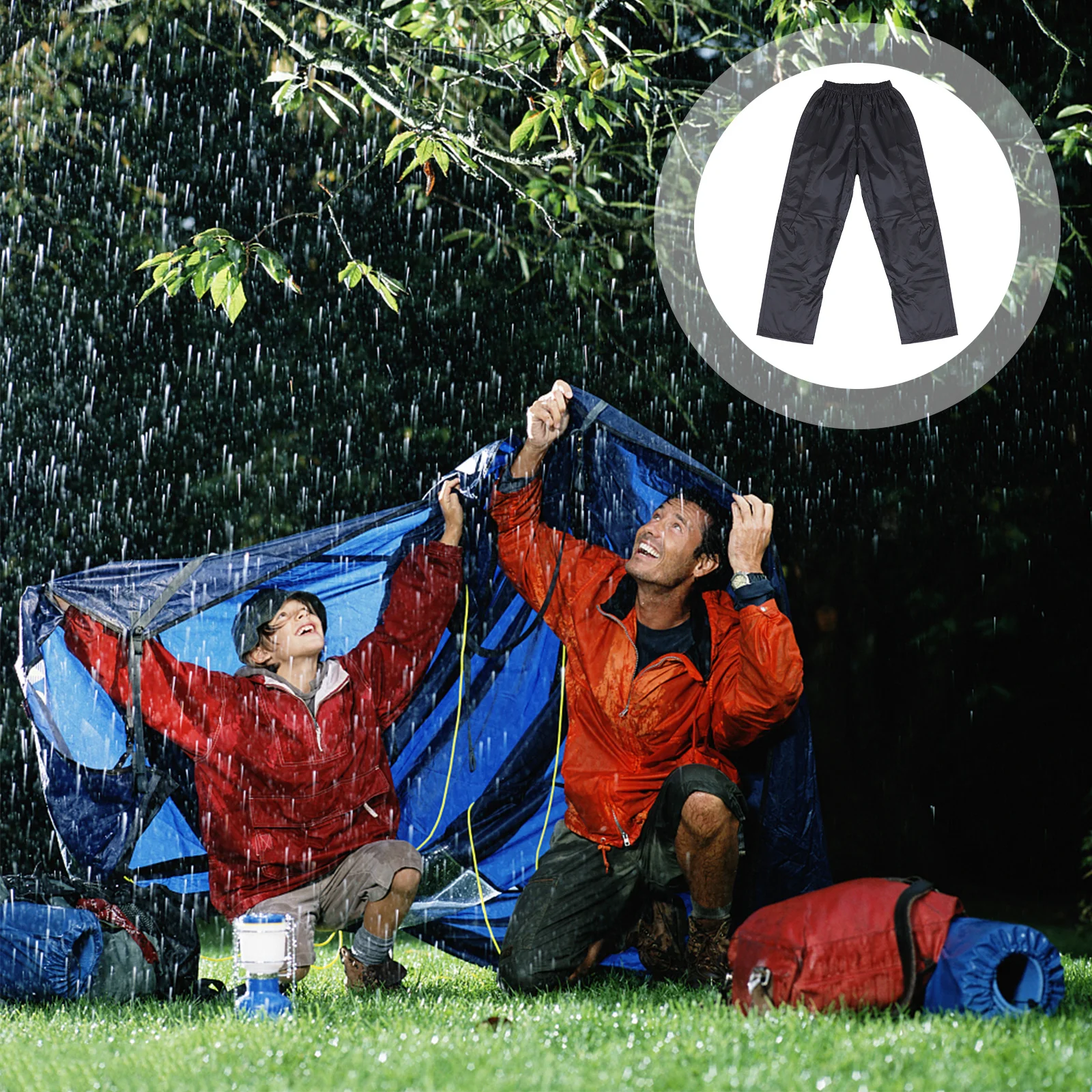 

Wear-Resistant Rain Pants Waterproof Lightweight Outdoor Hiking Cycling Trousers For Adult Windproof Dustproof Stain Resistant