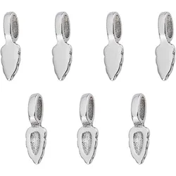 10pcs Stainless Steel Glue-on Flat Pad Pendant Bails Blank Pad Pendant Connector 7x3mm Hole Metal Charm for DIYY Jewelry