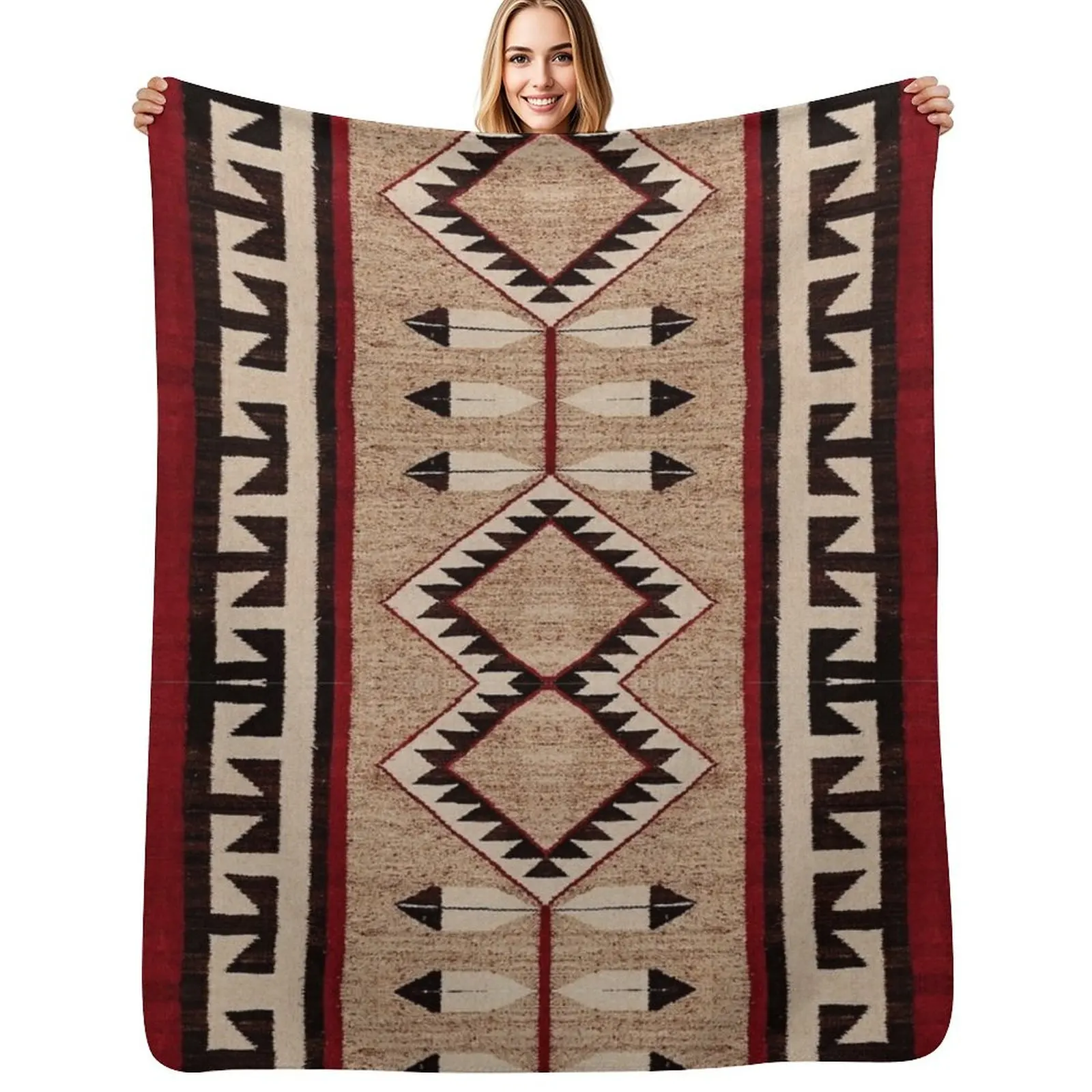 The Eternal Navajo Pattern Throw Blanket Single Sofa Throw Personalized Gift Bed covers Hairy warm winter Blankets