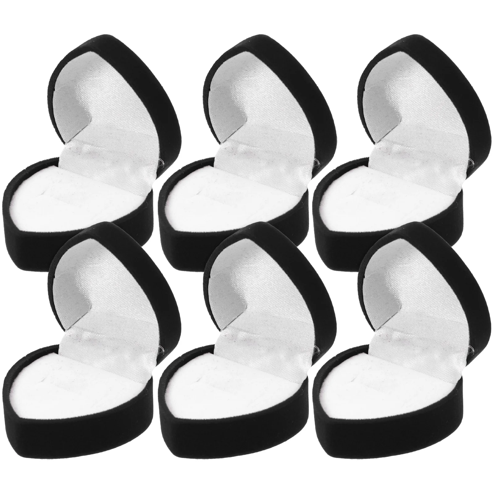 

6Pcs Heart Shaped Ring Box Delicate Engagement Wedding Proposal Jewelry Gift Packaging Organizer Gift Heart Shaped Ring Box