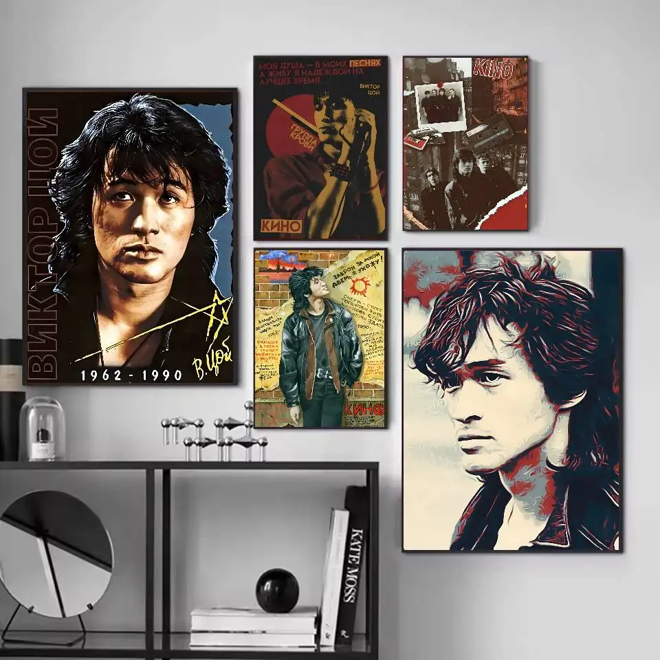 فيكتور تسوي المغني السوفياتي الروسي المشارك ذاتية اللصق الفن ورق مقاوم للماء ملصق مقهى بار غرفة النوم جدار ديكور #3