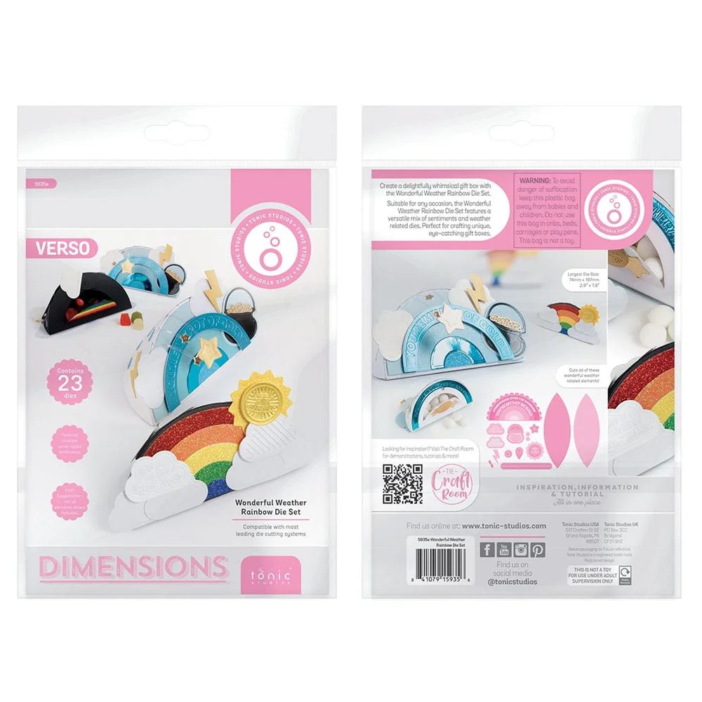 

2025 New Tonic Celebrate with Style Presentation Box Rainbow Cloud Gift Box Die Set DIY Scrapbooking Holiday Gift Dies Handmade
