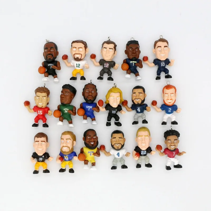 

NBA Footballer Figure Kevin Garnett Tim Duncan Allen Iverson Amare Stoudemire Steve Nash Bag Pendant Toy