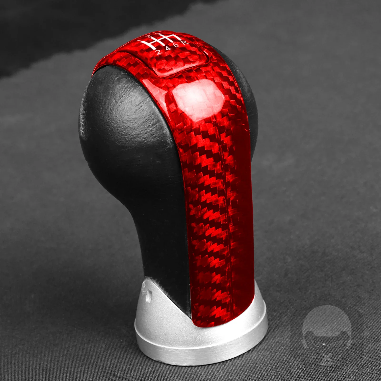 

For NISSAN 350Z Z33 2003 2004 2005 2006 2007 2008 2009 Carbon Fiber Red/Black Gear Shift Head Roof Knob Cover Trim Cap Stick