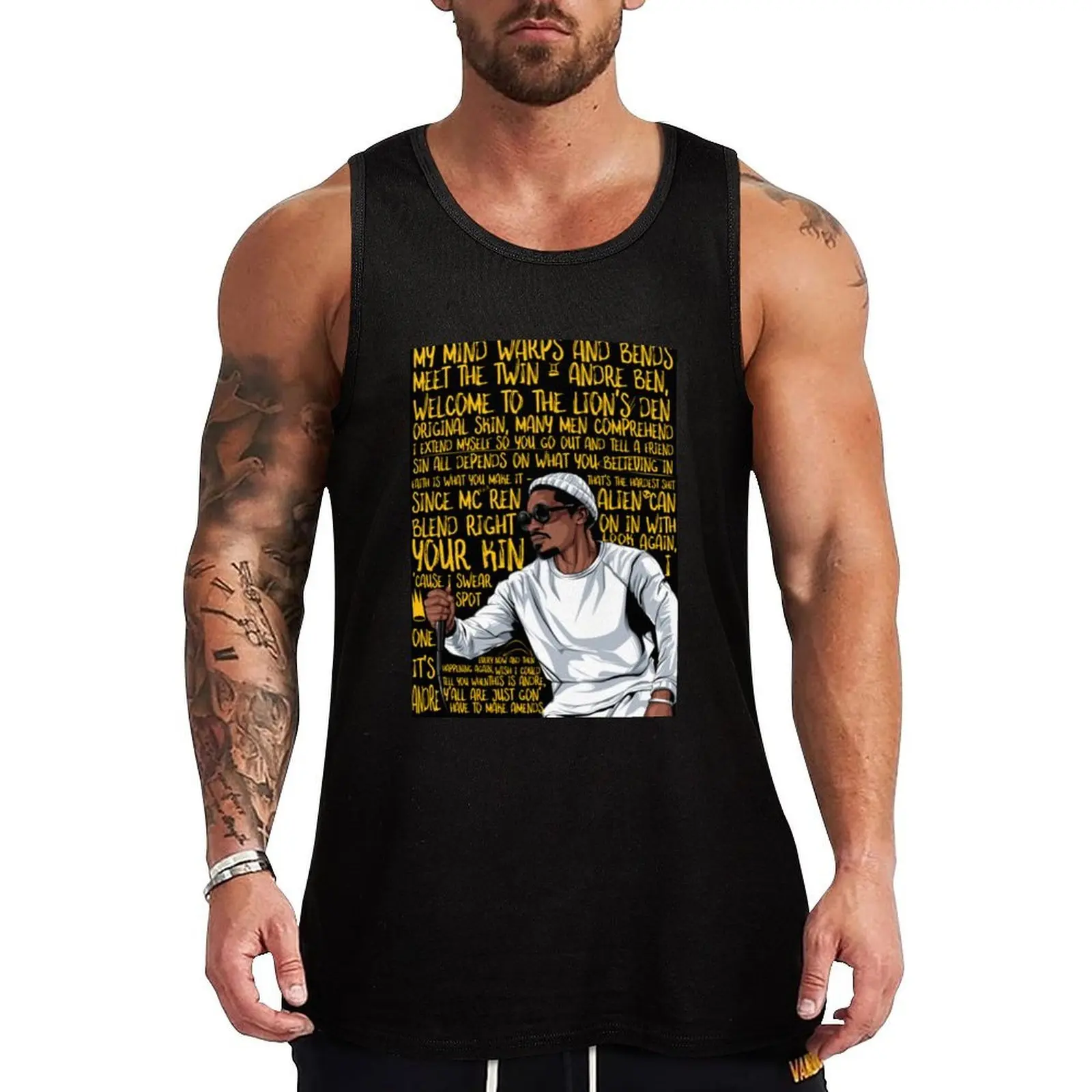 

Andre 3000 The twin Tank Top Novelty Print Tank Top Casual Graphic Sleeveless Tee