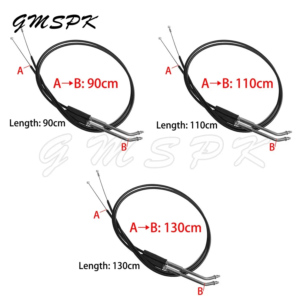 90cm 110cm 130cm Motorcycle Lengthened Throttle Cable Wires Fit for Harley Sportster XL883 XL 883 1200 Dyna Road Electra Glide