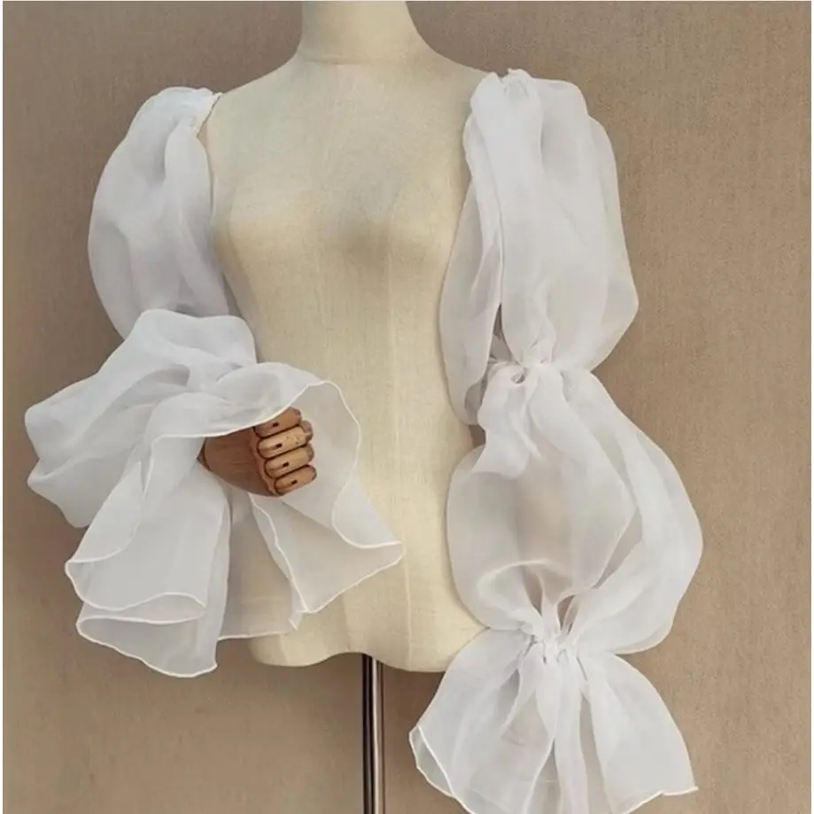 short-pure-color-bubble-sleeve-cover-up-shoulder-sleeve-for-wedding-dress-performance-dance-show-cosplay-accessory