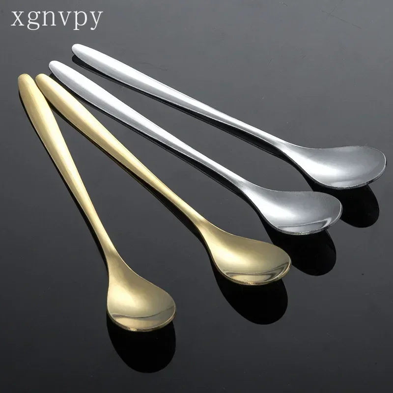 xgnvpy Stainless Steel Dessert Spoon Nordic Gold Mixing Hand Ceremony Utensil Furniture Accessory Essential Decorating Tool