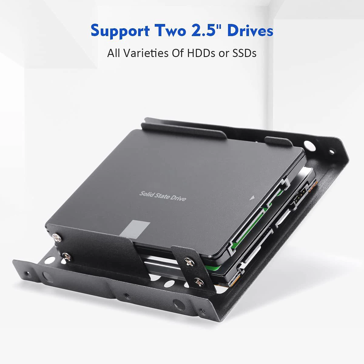 Metal Material 2.5" To 3.5" Dual Hard Drive Bay Mounting Bracket - 2 X 2.5" To 3.5" HDD / SSD Bracket Desktop Hard Drive Rack