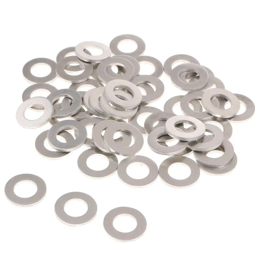 50Pcs ID 12mm OD22 mm Aluminum Alloy Oil Drain Plug Crush Washers Gaskets for Toyota