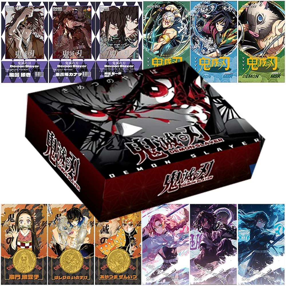 

Коллекционные карты Demon Slayer Fantasy аниме, высокое качество, редкие золотые карты с инкрустацией монетами, семейные настольные игрушки, забавные детские подарки