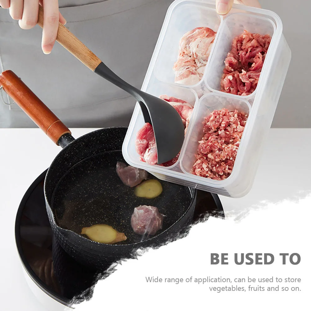 

Four Grid Food Storage Box Refrigerator Crisper with Lid for Kitchen Organization Vegetable Fruit Fresh Keeping Container