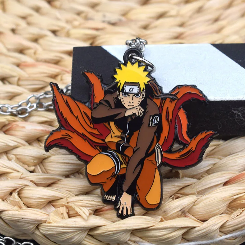 Naruto Kurama Keychain Pendant Anime Two Dimensions Peripherals Kyuubi Metal Key Chain Necklace Pendant Accessories Gift Toys