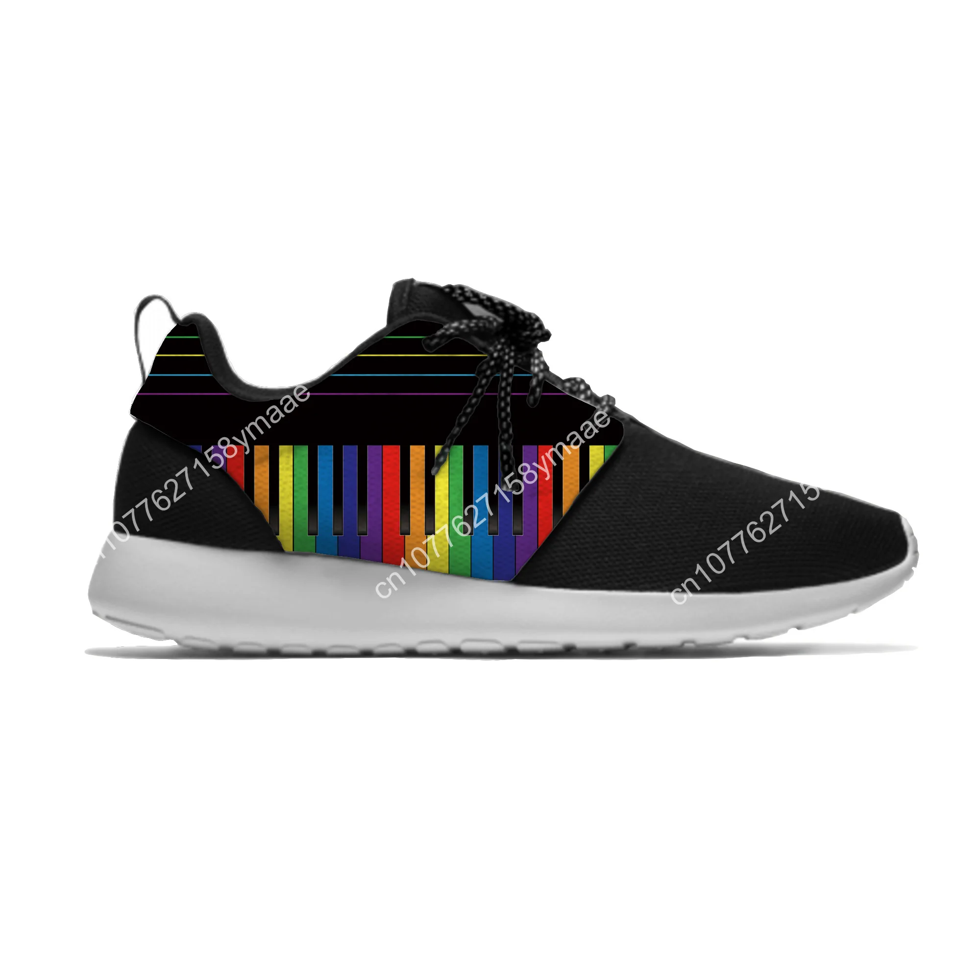 Hot Cool Vintage Piano Keyboard Note Broken Retro Lightweight Running Mesh Shoes Men Women Casual Sneakers Classic Sports Shoes