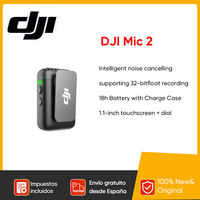 DJI Mic 2 Wireless Lavalier Microphone with Noise Cancellation 32-bit 48kHz Float Internal Recording Optimized Sound 250m Range