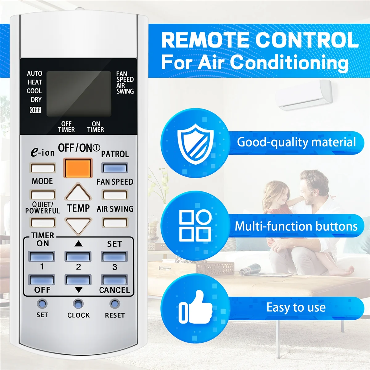 Y05a condicionador de ar condicionado controle remoto para controlador a75c3407 a75c3623 a75c3625 ktsx003 a75c3297