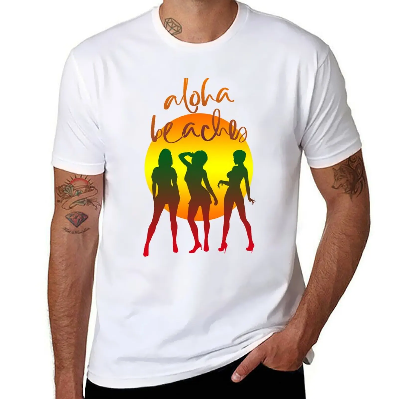 

Aloha beaches T-Shirt cotton tshirt 100% t shirts for man pack white T-Shirt