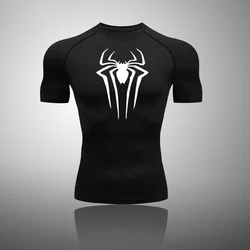 T-shirt de compression à séchage rapide pour homme, t-shirt de sport, t-shirt serré, t-shirt athlétique, entraînement de fitness, impression d'anime, été