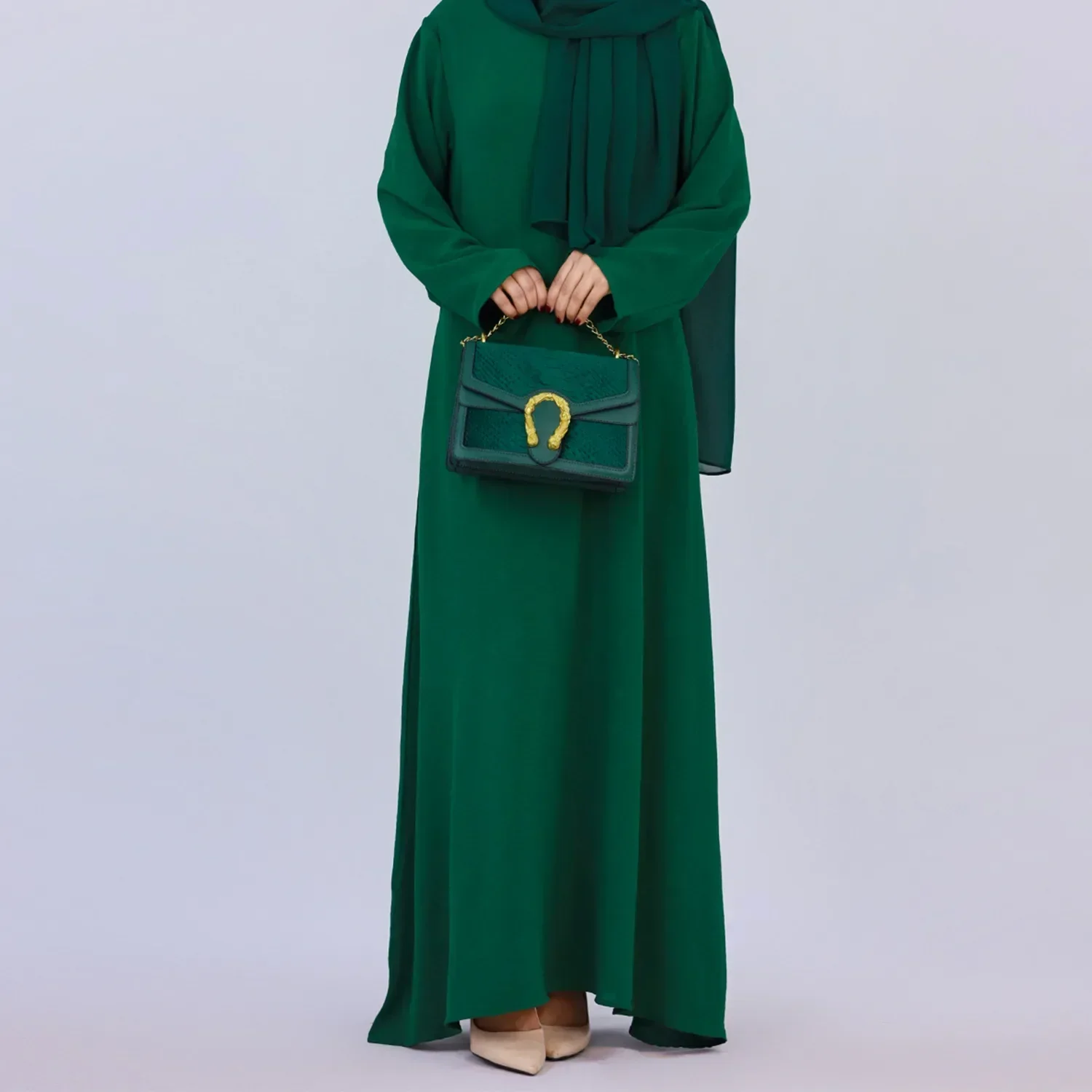 Colorful Under Abaya Dress for Women Crepe Abayas Muslim Dresses Dubai Turkey Ramadan Eid Islamic Modest Clothes Kaftan Robe