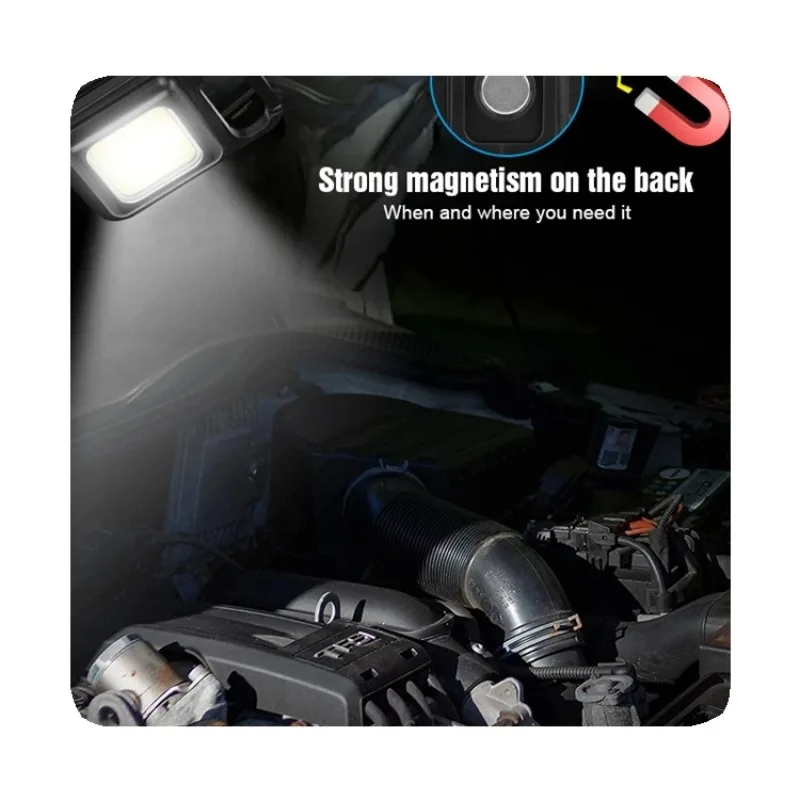 New Rechargeable Portable Pocket Light Keychain Mini Flashlight Led Outdoor Camping Cob Working Light