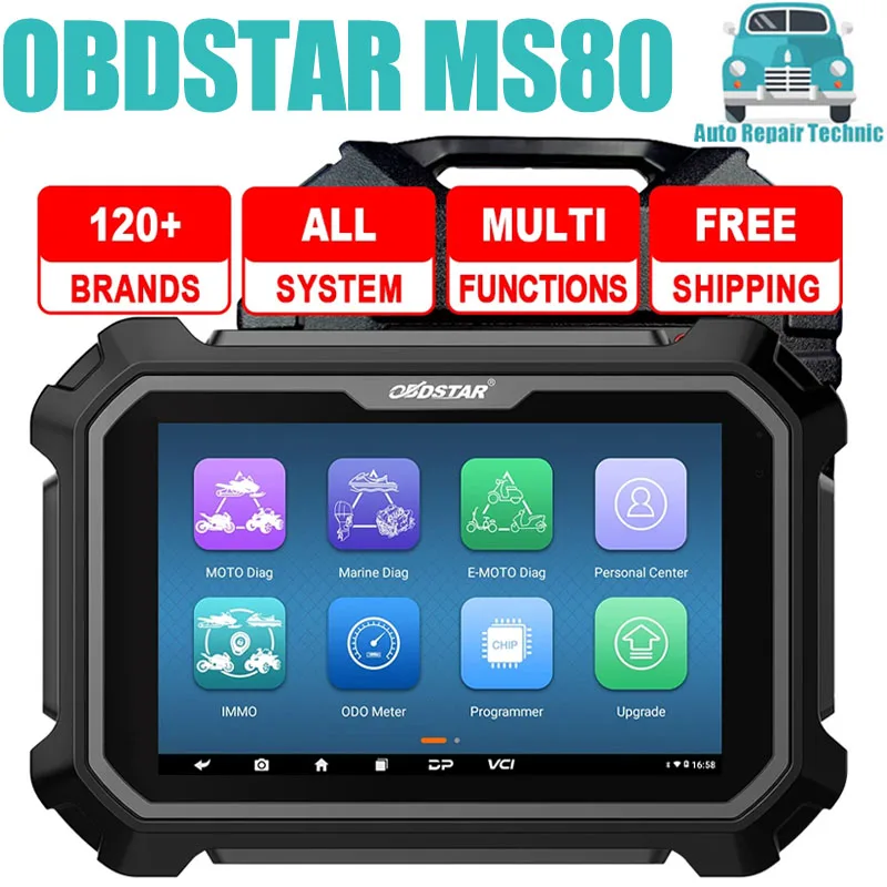 OBDSTAR MS80 표준 지능형 오토바이 진단 도구, P001 포함, IMMO 기능 포함