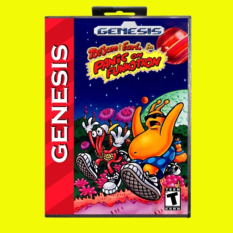 Hottest ToeJam & Earl 2 - Panic on Funkotron Game Card With USA Box For 16bit Sega Mega Drive Genesis System