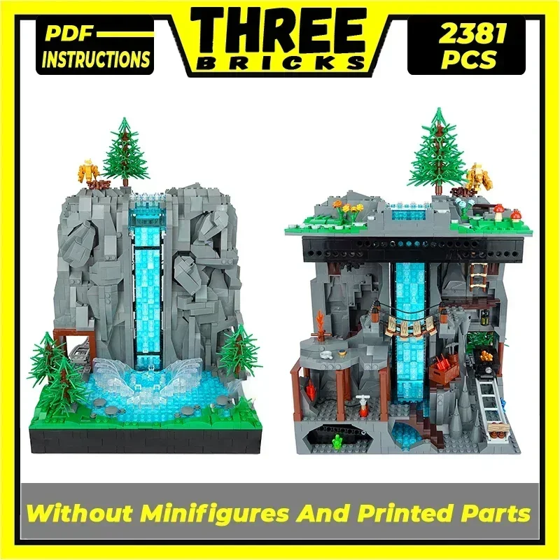 

Модель природного пейзажа Moc, строительные кирпичи, рабочие технологии водопада, модульные блоки, подарки, рождественские игрушки, наборы «сделай сам», сборка