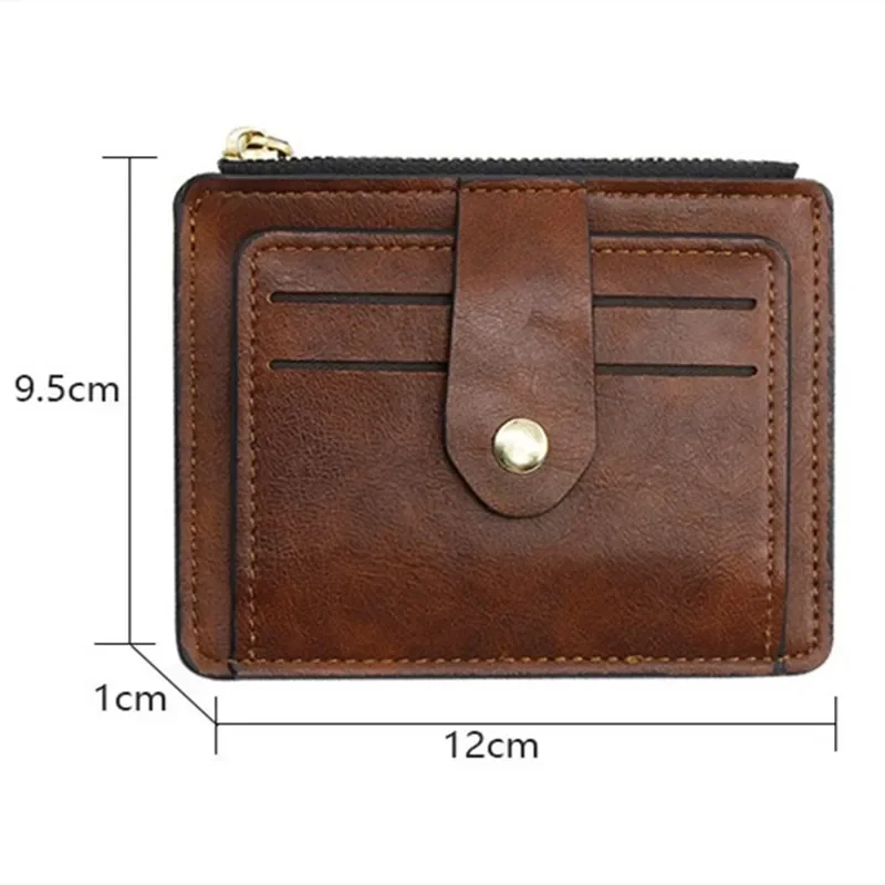 PU Leather Zipper Wallet for Women Girls with Card Slot Pockets Short Coin Purse Portable ID Credit Card Holder Bag Case