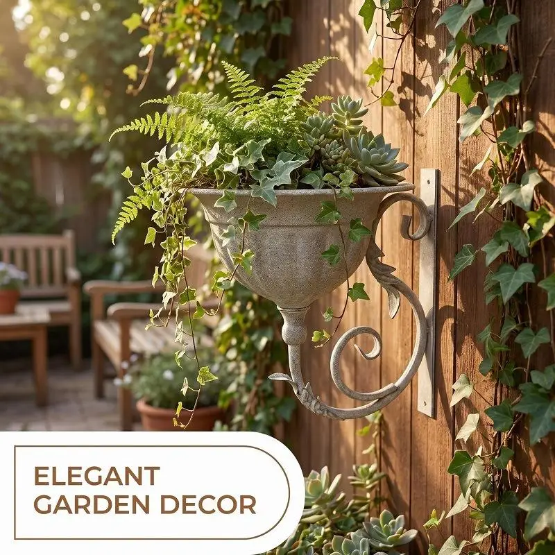 Wall Mounted Planter Iron Ornament Multipurpose Housewarming Gift Plant Pot Garden Flower Pot Plant Holder Basket for Outside
