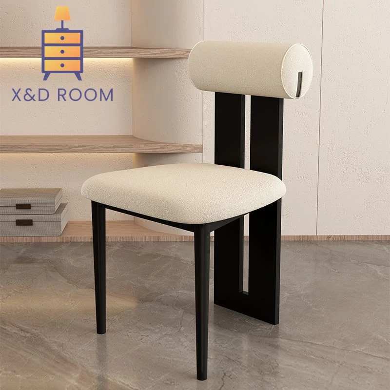 X&D Nordic Light Luxury Solid Wood Dining Chair For Home Use Simple Soft Package Back Up Chair Modern Fashion Commercial Chair