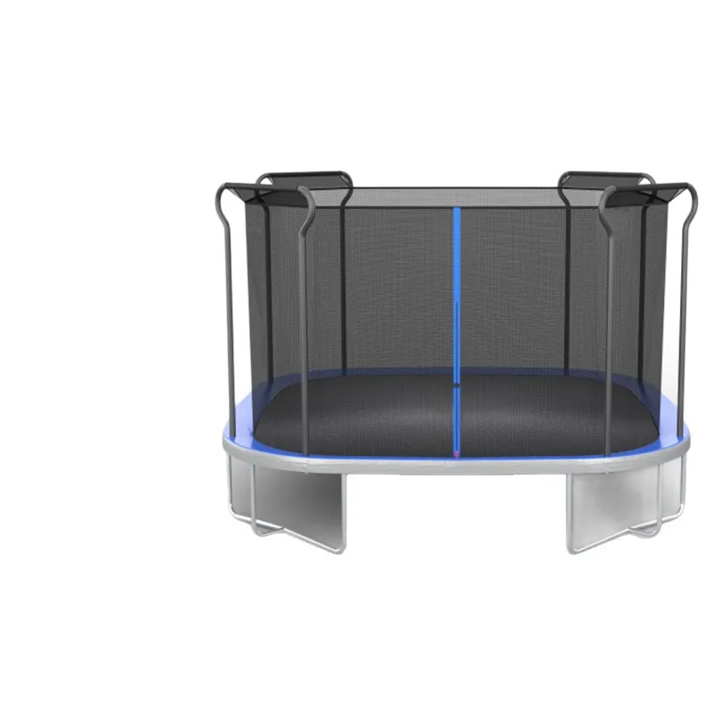 

Amusement park supermarket outdoor square trampoline with safety net and ladder suitable for children and adults