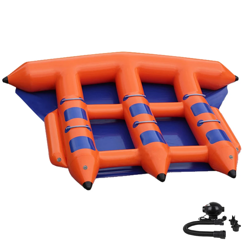 Durable Tarpaulin for 6 Person, PVC Inflatable Flyfish Banana Boat towable Tube water toys made by Durable PVC tarpauline