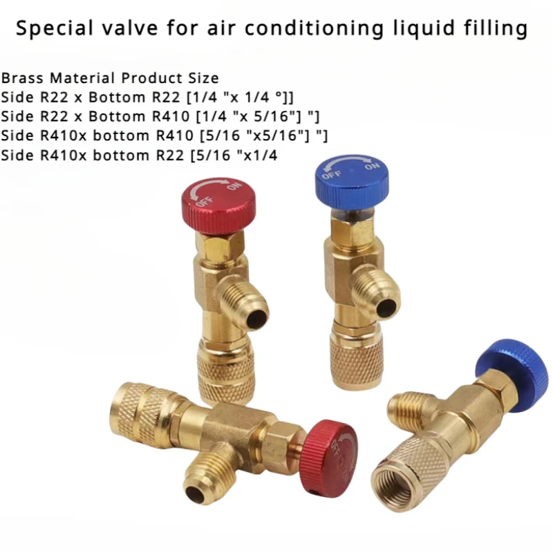 Brass 1/4 turn 5/16 air conditioner fluorine flow switch R22R410 antifreeze hand safety valve