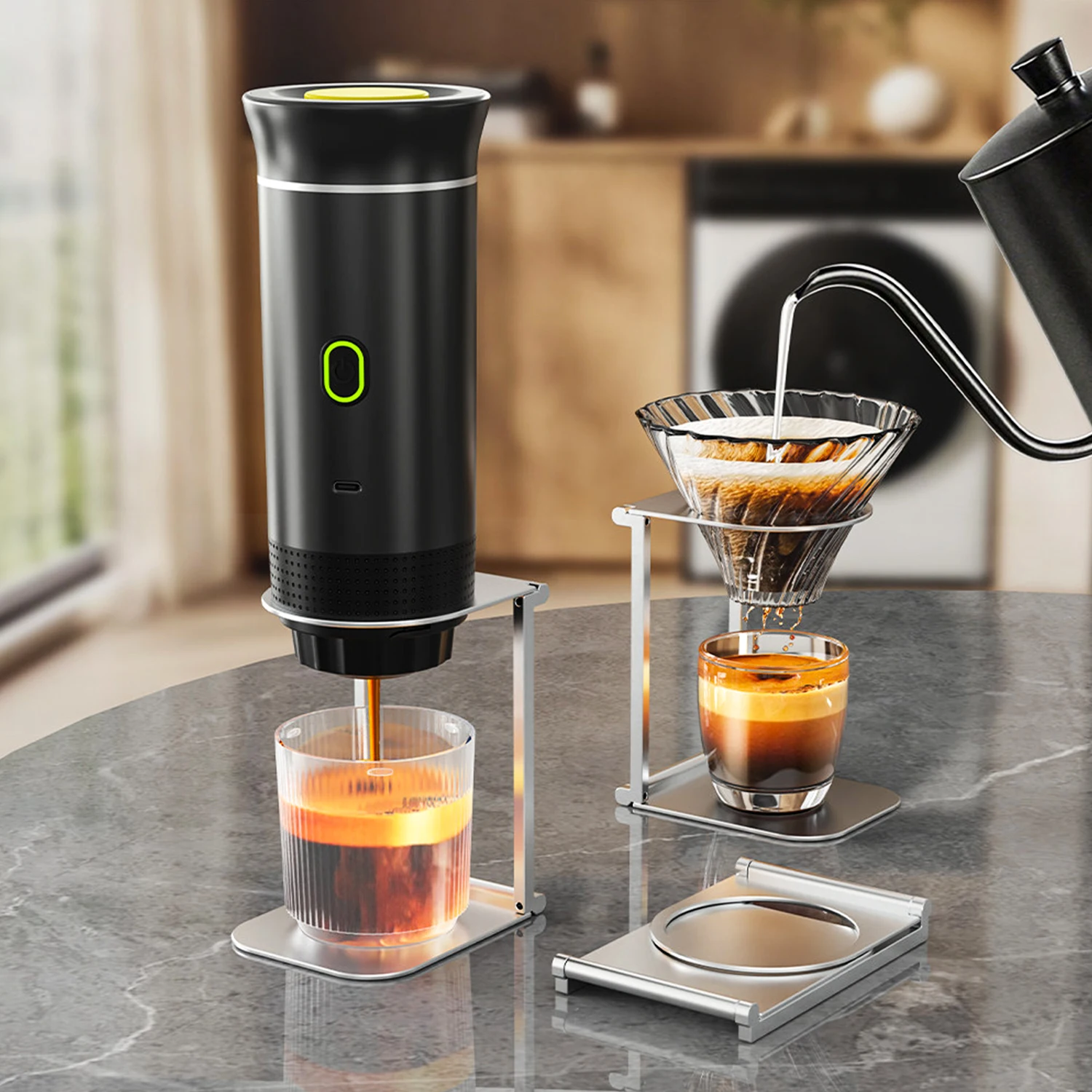 OANKR Foldable Coffee Drip Holder Aluminum Alloy Support Stand For Electric Portable Espresso Coffee Machine Pour Over Coffee