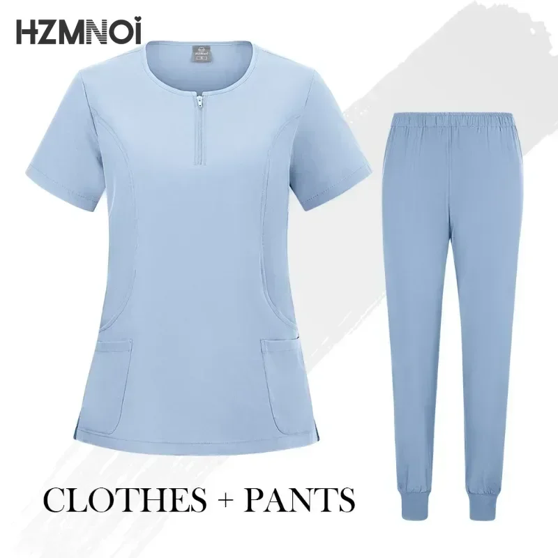 Nuove uniformi mediche Uomo Donna Abbigliamento infermieristico Costume di bellezza Infermiera Scrub Set Dottore Dentista Abbigliamento da lavoro Clinico Top Pantaloni