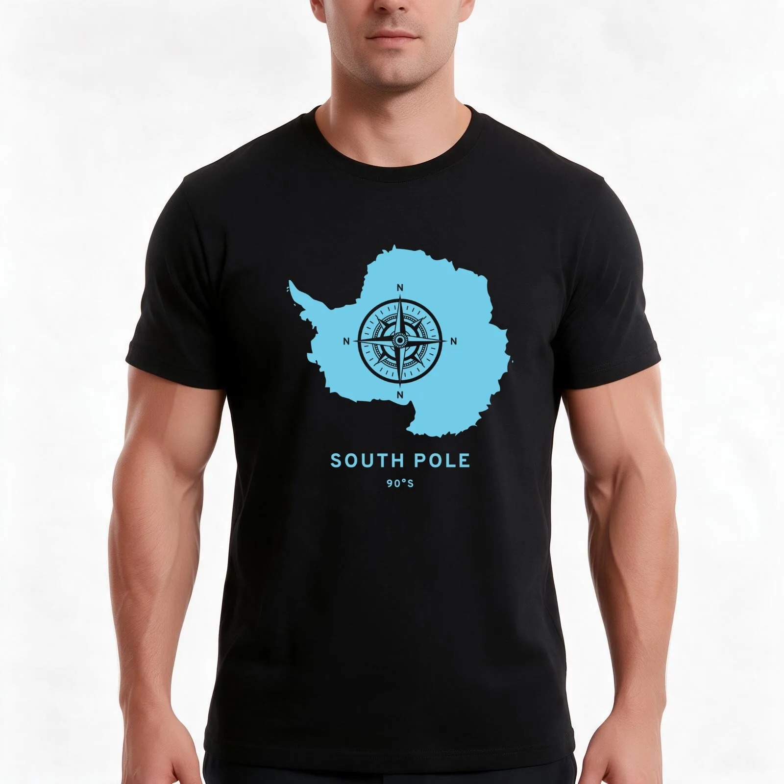 South Pole: donde todo es norte (ropa). Camiseta de algodón para el verano, de estilo informal, camisetas de corte amplio para uso urbano, unisex, para hombres y mujeres.