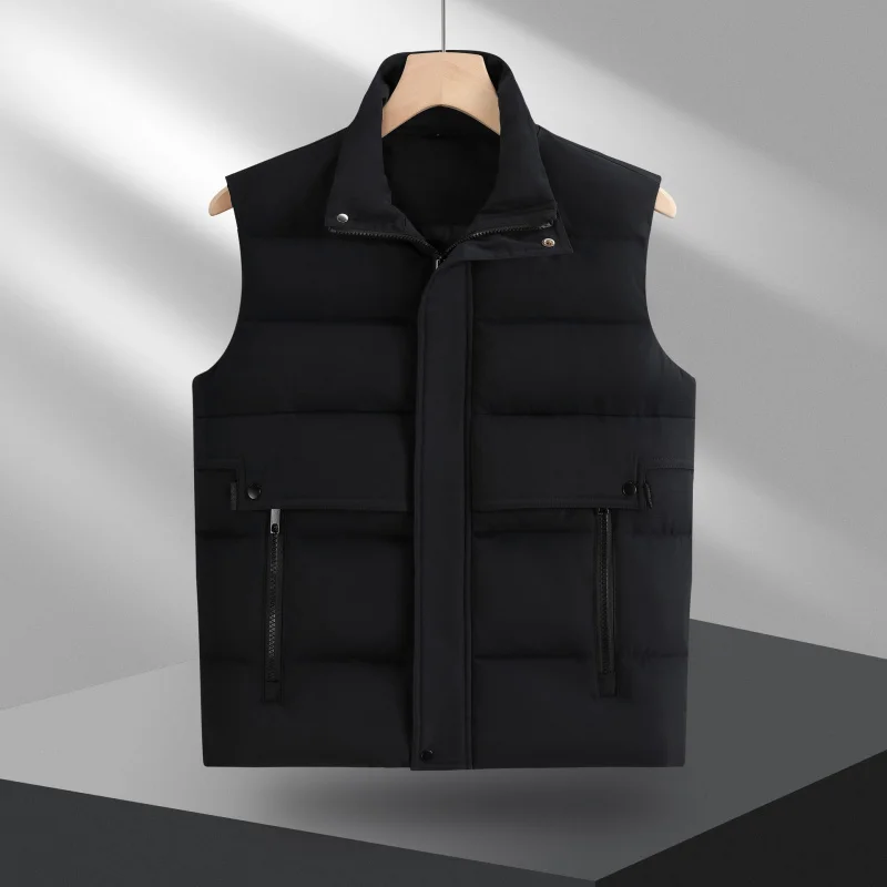 Minsu 2025 New Men's Cotton Vest Jacket New Winter Sleeveless Cotton Coat Warm