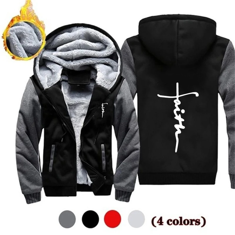 

Man Hoodie Sweatshirt Men's Fleece Thick Hooded Jacket High Street Cardigan Coat Zipper Hoodie