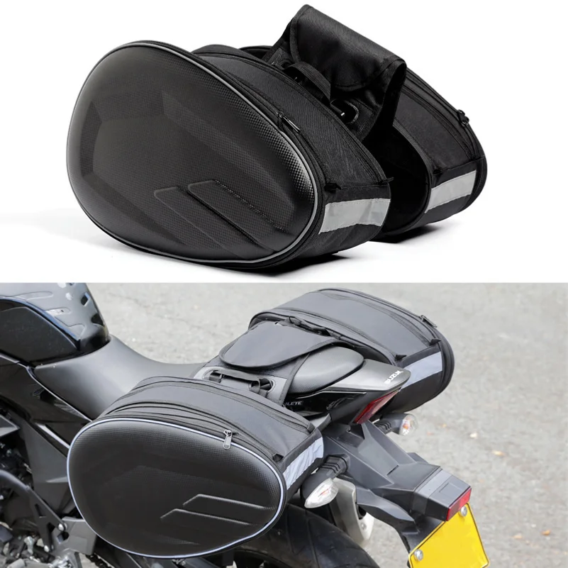 Motorcycle saddlebag, helmet bag, waterproof rear seat side bag, hanging bag, luggage bag for long-distance motorcycle trips,