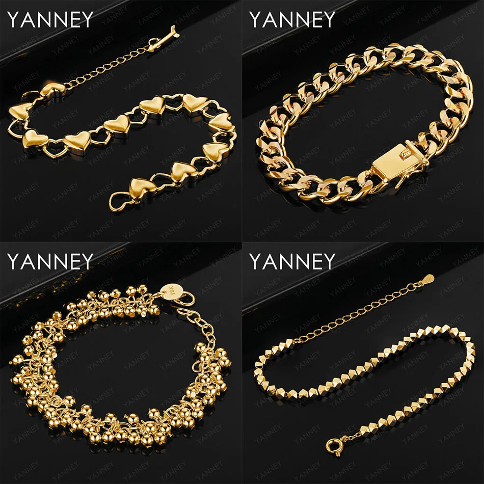 

Luxury 925 sterling silver 18K gold exquisite beaded heart-shaped bracelet for women girlfriend gift accessories jewelry wedding